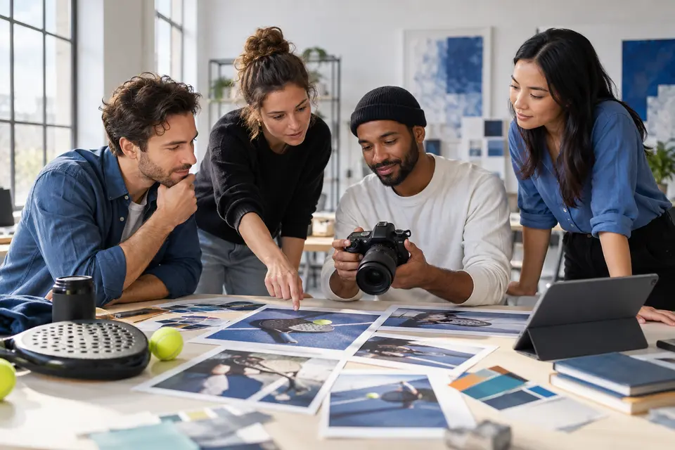 Scène illustrative d'une équipe créative préparant une photographie éditoriale